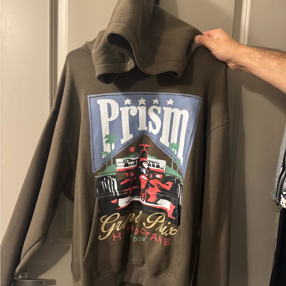PRISM Olive Graphic Hoodie with Racing Design - Picture 3 of 5